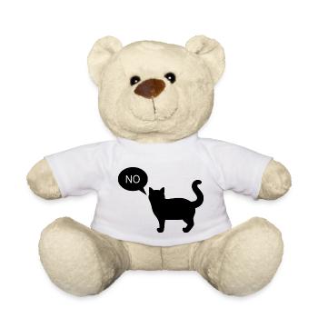 Cat says no - Teddy Bear - white - Front