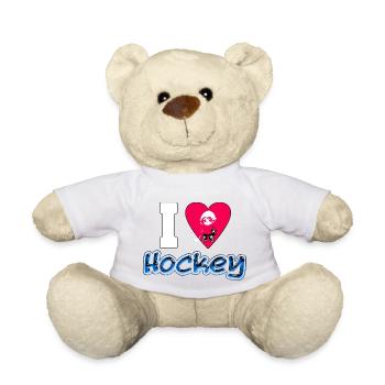 I Love Hockey - 3D Design - Teddy - Weiß - Vorne