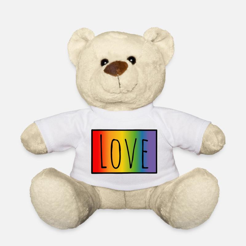 CSD Tshirt Regenbogen Love - Teddy Bear - white