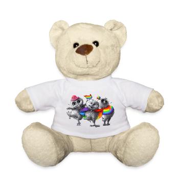Lustige tanzende Pride Eulen - Teddy - Weiß - Vorne
