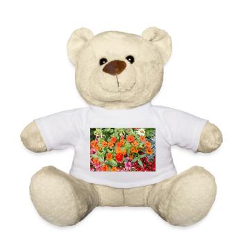 Blooming Garden – Colourful Atmosphere - Teddy Bear - white - Front