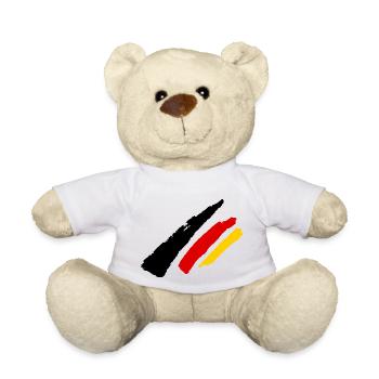 Deutschland Flagge Streifen - Teddy - Weiß - Vorne