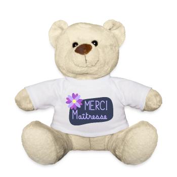 MAÎTRESSE. MAITRE. MERCI. MERCI MAÎTRESSE - Nounours - blanc - Devant