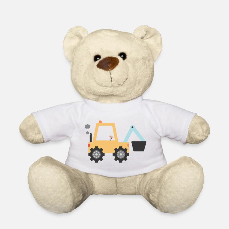 Gelber Bagger - Teddy - Weiß