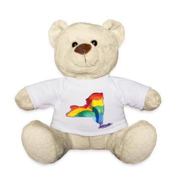 New York (États-Unis) | Drapeau réel | LGBTQIA+ - Nounours - blanc - Devant