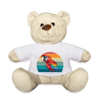 Papagei Retro Vogel Sommer - Teddy - Weiß - Vorne
