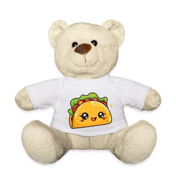 Taco mignon drôle avec visage et yeux - Nounours - blanc - Devant