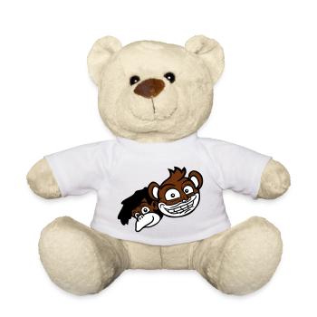2 Funny Monkey Faces Two Friends Crew Team - Nounours - blanc - Devant