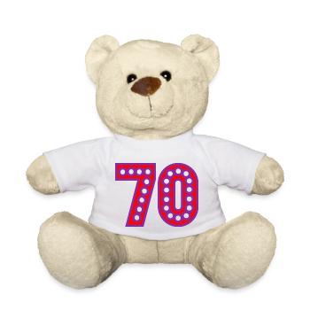 70. 70 ANS. 70e ANNIVERSAIRE. ANNIVERSAIRE 70 ANS. - Nounours - blanc - Devant