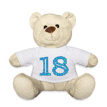 18. 18 JAHRE ALT. 18-JÄHRIGES JUBILÄUM. 18. GEBURTSTAG. - Teddy - Weiß - Vorne