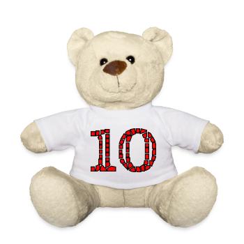 10. 10 YEARS. 10th ANNIVERSARY. 10 YEAR ANNIVERSARY. - Teddy Bear - white - Front