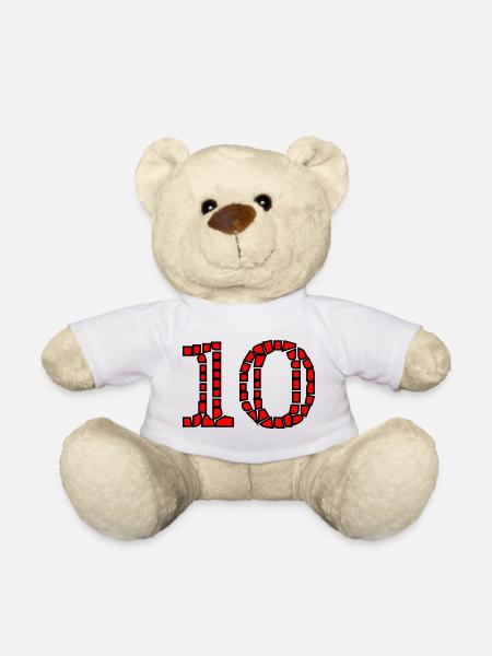 10. 10 ANS. 10e ANNIVERSAIRE. ANNIVERSAIRE 10 ANS. - Nounours - blanc