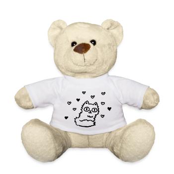 Lapino Minki - Katze mit Herz - Teddy - Weiß - Vorne
