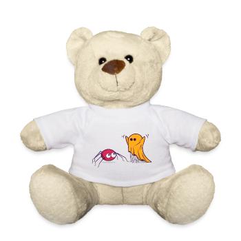  halloween araignée fantôme humour cartoon comique - Nounours - blanc - Devant