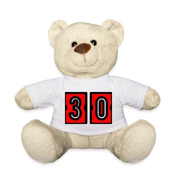 30. 30 YEARS. 30th ANNIVERSARY. 30 YEARS ANNIVERSARY. - Teddy Bear - white - Front