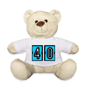40. 40 YEARS. 40th ANNIVERSARY. 40 YEARS ANNIVERSARY. - Teddy Bear - white - Front