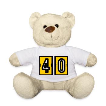 40. 40 YEARS. 40th ANNIVERSARY. 40 YEARS ANNIVERSARY. - Teddy Bear - white - Front