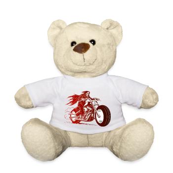RIDER'S SKULL - Teddy Bear - white - Front