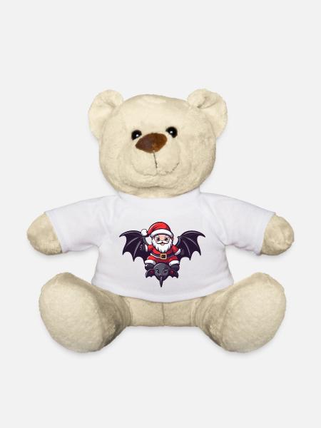 Fledermaus Weihnachtsmann Cartoon - Teddy - Weiß