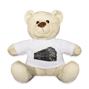 Klassische Diesellok - Retro Eisenbahn Kunstwerk - Teddy - Weiß - Vorne
