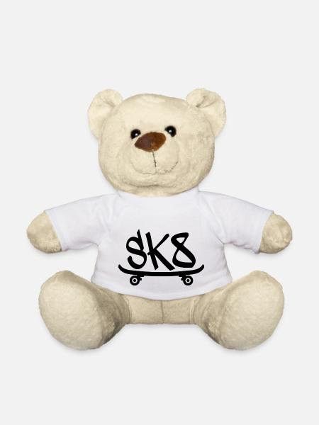 SK8 Skate Skateboard Skater Skatergirl Skaterboy - Teddy Bear - white