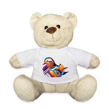 Canard mandarin coloré - une touche d’élégance exotique - Nounours - blanc - Devant