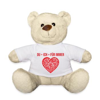Du + ich = Für immer - Teddy - Weiß - Vorne