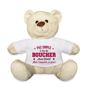 Awesome Butcher Man Gift - Teddy Bear - white - Front