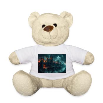 Poster Illustration Medieval Landscape in Ruins - Teddy Bear - white - Front