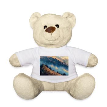 Poster Illustration Paysage de Montagne - Nounours - blanc - Devant