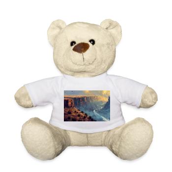 Canyon Landschaft Illustration Poster - Teddy - Weiß - Vorne