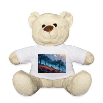 Waldlandschaft Illustration Poster - Teddy - Weiß - Vorne