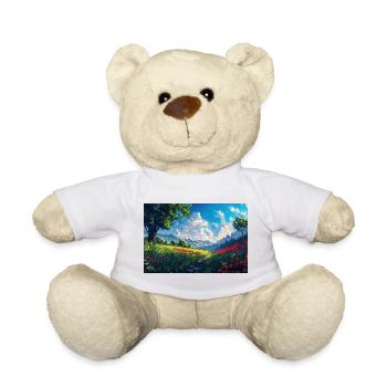 Natur Landschaft Illustration Poster - Teddy - Weiß - Vorne