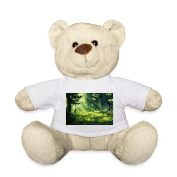 Waldlandschaft Illustration Poster - Teddy - Weiß - Vorne