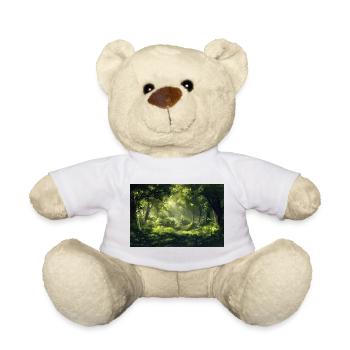 Waldlandschaft Illustration Poster - Teddy - Weiß - Vorne