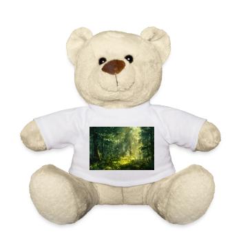 Waldlandschaft Illustration Poster - Teddy - Weiß - Vorne