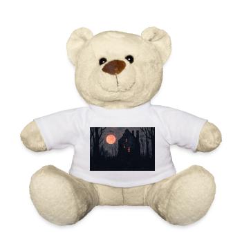 Haunted House Illustration Poster - Teddy Bear - white - Front