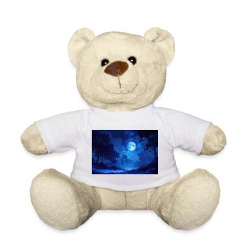 Nachtlandschaft Illustration Poster - Teddy - Weiß - Vorne