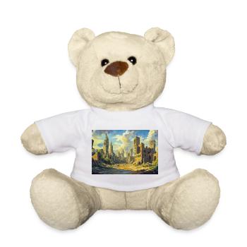 Poster Illustration Medieval Landscape in Ruins - Teddy Bear - white - Front
