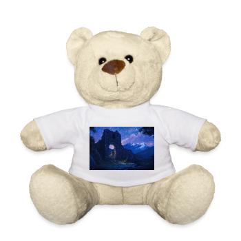 Poster Illustration Medieval Landscape in Ruins - Teddy Bear - white - Front