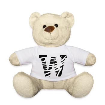 Letter w zebra - Teddy Bear - white - Front