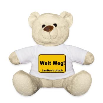 Weit Weg Landkreis Urlaub Sign - Teddy - Weiß - Vorne