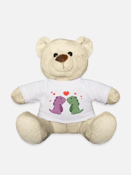 Süße Dinos mit Herz - Teddy - Weiß