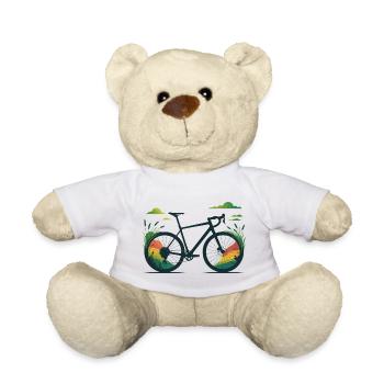 Gravel Bike Line Art – Wild Nature Burst - Teddy - Weiß - Vorne