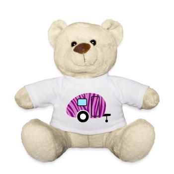 Caravan Caravan Zebra Camping Camper Pattern Fan - Teddy Bear - white - Front