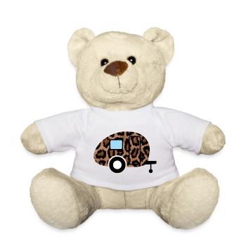 Wohnwagen Roulotte Léopard Tierliebe Camping Retro - Nounours - blanc - Devant
