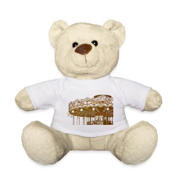 Design de carrousel vintage doré - Nounours - blanc - Devant