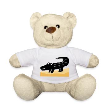black crocodile - Teddy Bear - white - Front