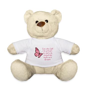 Inspiration papillon foi citation design - Nounours - blanc - Devant