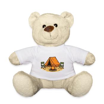 Adventurous Camping Camp Design - Teddy Bear - white - Front